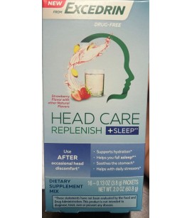 Excedrin Head Care Replenish Plus Sleep 16Packets. 5000units. EXW Los Angeles
